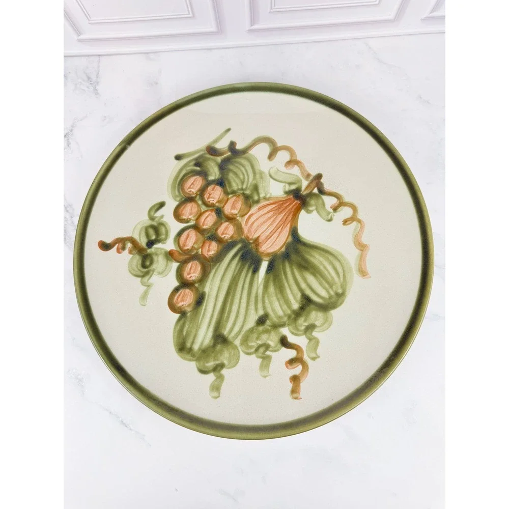 VTG Louisville Pottery John B. Taylor Large Round Serving Platter Harvest Grape